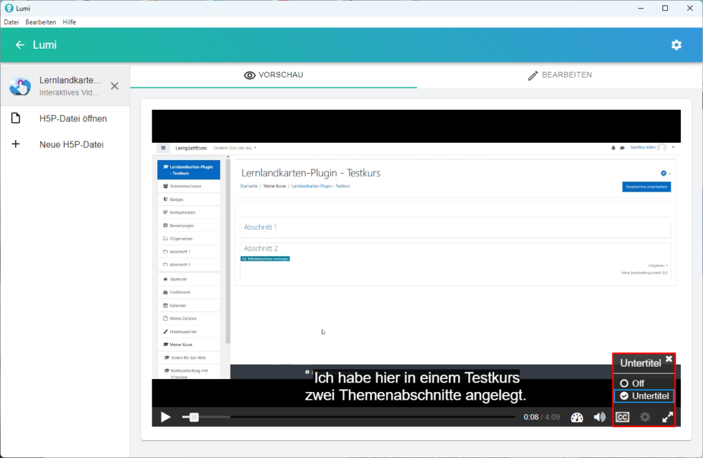 Lumi: Interactive Video mit Untertiteln
