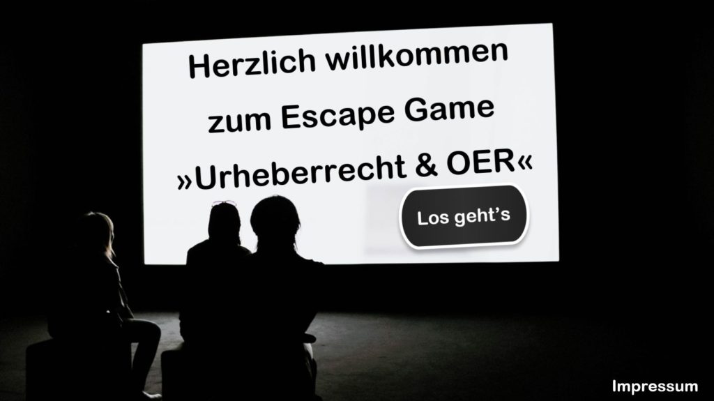 Titelseite Escape Game Urheberrecht & OER