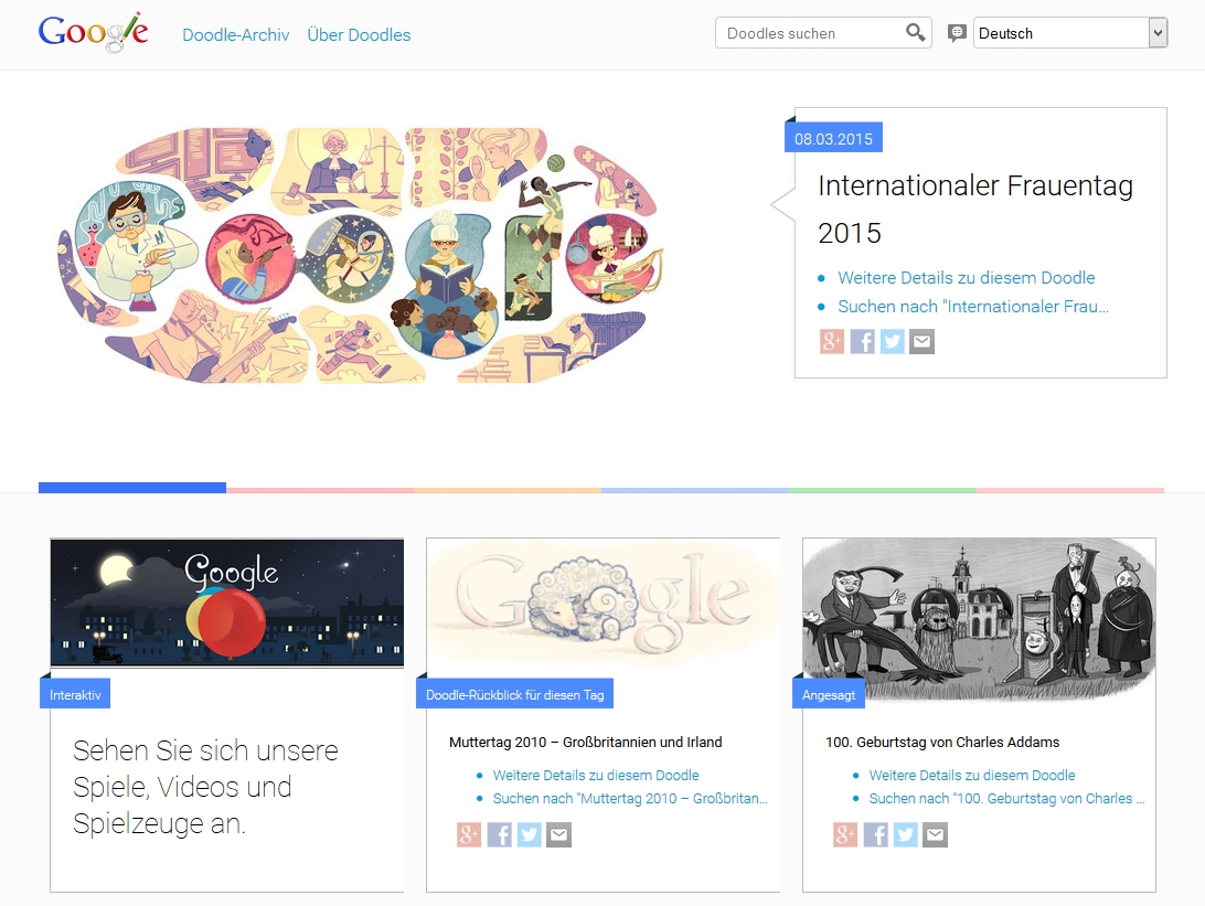 Screeenshot Google Doodle am 14.03.2015