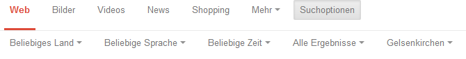 Screenshot: Google Suchoptionen